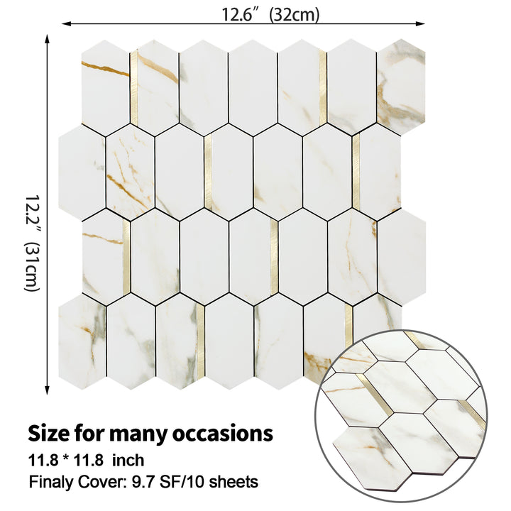 hexagon tiles size