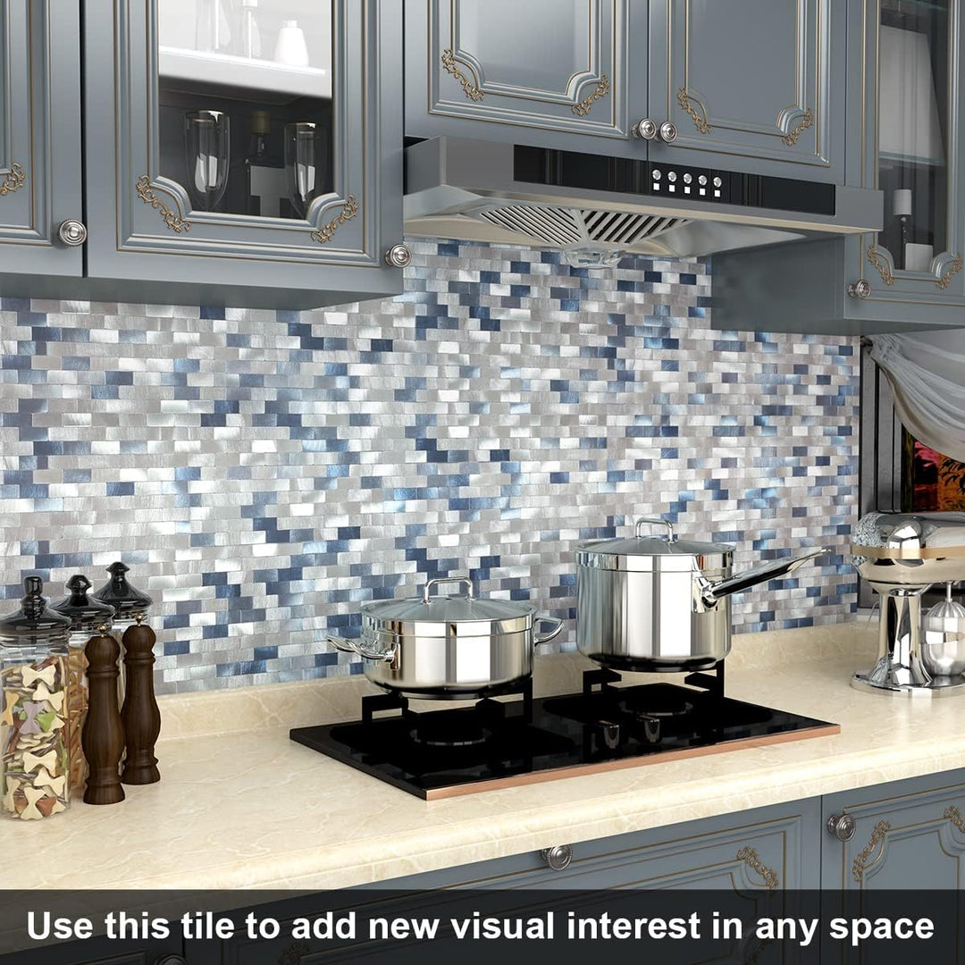 Blue Peel and Stick Backsplash for Kitchen