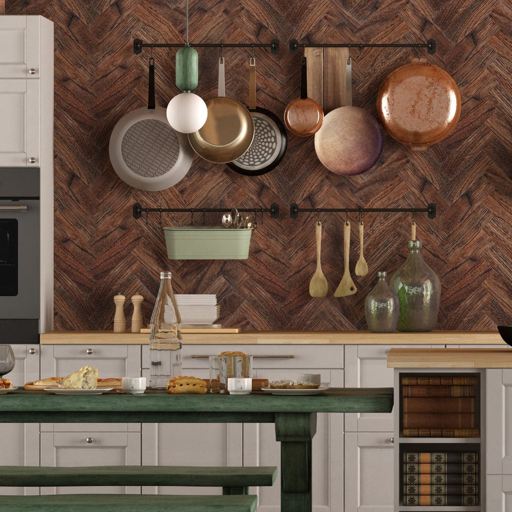 Peel and Stick Wood Backsplash for Kitchen