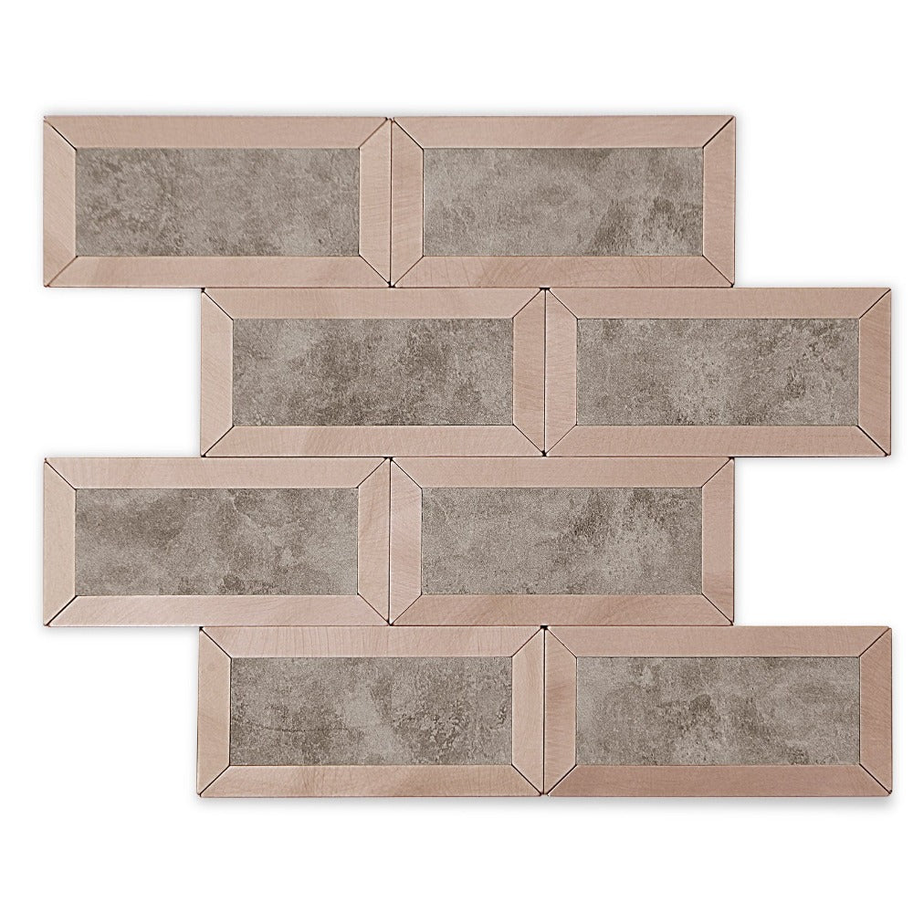 Taupe peel and stick backsplash