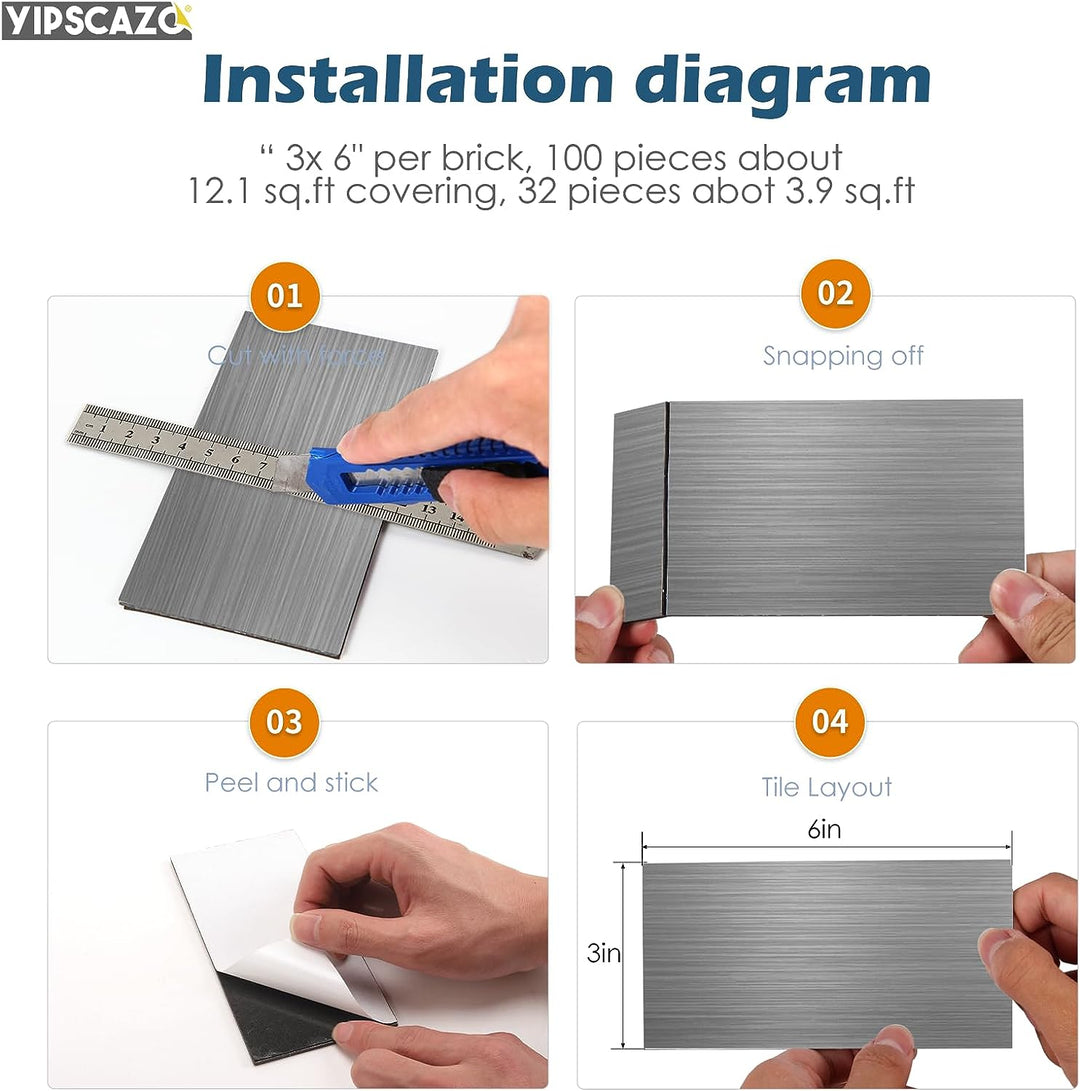 3" X 6"  PVC kitchen tiles in Metal cutting suggestion image