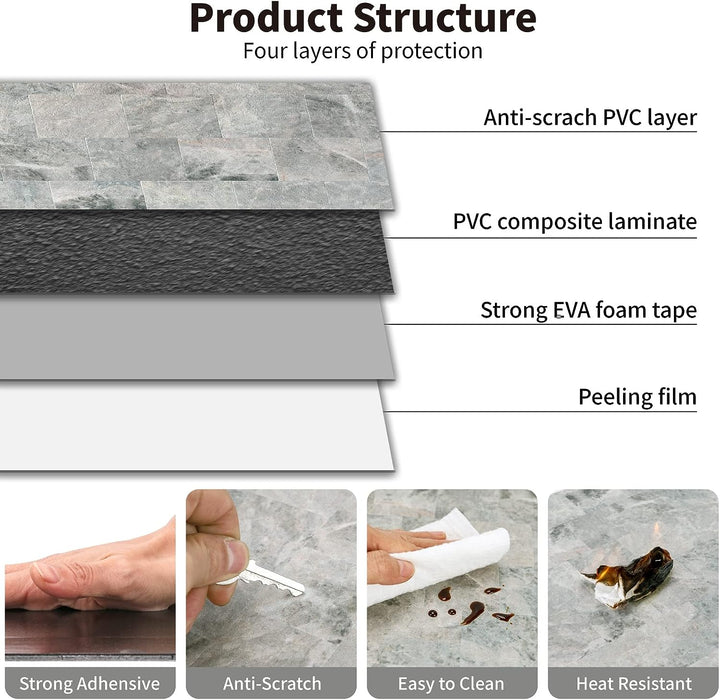 peel and stick backsplash tiles pvc mosaic in Bluestone installation image