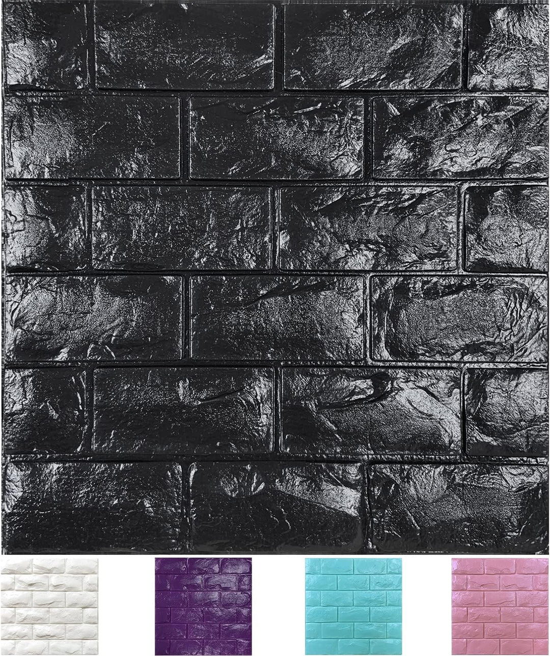 Black 3D Wall Panels Peel and Stick Foam Tile