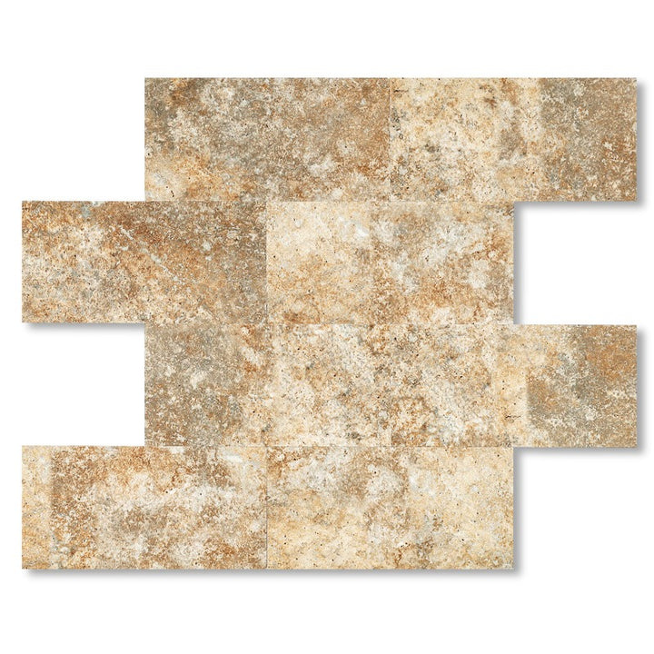 Sandstone peel and stick backsplash